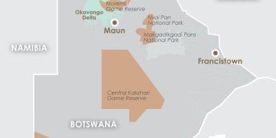 Zemljevid maun Bocvana